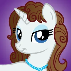 Size: 450x450 | Tagged: safe, artist:tim-kangaroo, derpibooru import, ponified, pony, unicorn, g4, female, horn, image, jewelry, looking at you, mare, necklace, png, solo, tabitha st. germain