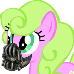 Size: 1356x1356 | Tagged: safe, derpibooru import, daisy, flower wishes, earth pony, pony, bane mask, baneposting, image, mask, png, simple background, solo, transparent background