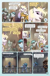 Size: 2079x3142 | Tagged: safe, artist:captainhoers, derpibooru import, princess celestia, oc, oc:concorde, oc:crystal clear (hoers), oc:earth scorch, oc:redwood (captainhoers), alicorn, deer, gryphon, kirin, pegasus, pony, unicorn, comic:stardust:the sky belongs to no one, g4, alternate design, clothes, comic, deer oc, dialogue, dress, drink, drinking, female, griffon oc, high res, horn, image, jpeg, kirin oc, levitation, magic, male, mare, necktie, non-pony oc, offspring, parent:soarin', parent:spitfire, parents:soarinfire, party, speech bubble, stallion, suit, sunglasses, telekinesis