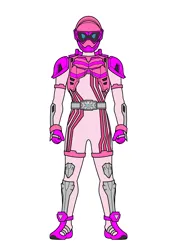 Size: 2480x3508 | Tagged: safe, derpibooru import, editor:pascalmulokozi2, pinkie pie, g4, armor, clothes, image, kamen rider, kamen rider ex-aid, png, simple background, solo, suit, tokusatsu, white background