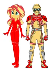 Size: 2480x3508 | Tagged: safe, artist:invisibleink, artist:tylerajohnson352, derpibooru import, edit, editor:pascalmulokozi2, sunset shimmer, human, equestria girls, g4, armor, bodysuit, clothes, cyberspace, digitized, digitized body, glowing body, image, kamen rider, kamen rider ex-aid, png, red, self paradox, simple background, solo, suit, white background