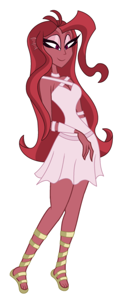 Size: 1112x2776 | Tagged: safe, artist:robertsonskywa1, derpibooru import, oc, oc:mezma, siren, equestria girls, g4, barely eqg related, clothes, disguise, disguised siren, dress, female, hazbin hotel, hellaverse, image, photo, png, sandals, simple background, slender, solo, solo female, thin, transparent background