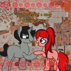 Size: 1080x1080 | Tagged: safe, derpibooru import, fanfic, blushing, brony, cute, fanfic art, fangirl, female, image, jpeg, male, romantic, shipping