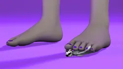 Size: 1280x720 | Tagged: suggestive, artist:eltorus19, ponerpics import, oc, oc:marshy, unofficial characters only, anthro, 3d, feet, female, fetish, foot fetish, foot focus, image, jpeg, macro, male, size difference, toes, trampling