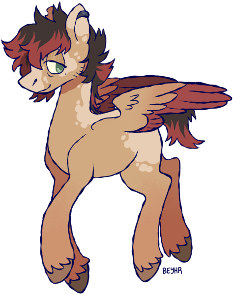 Size: 738x934 | Tagged: safe, artist:beyhr, derpibooru import, oc, oc:gingersky, unofficial characters only, pegasus, pony, artfight, bags under eyes, beauty mark, blank flank, blaze (coat marking), brown coat, brown hooves, coat markings, colored eartips, colored hooves, colored muzzle, colored wings, ear piercing, earring, facial hair, facial markings, gift art, green eyes, hooves, image, jewelry, lidded eyes, long legs, looking back, male, pale muzzle, partially open wings, pegasus oc, piercing, png, profile, red wingtips, short tail, signature, simple background, smiling, solo, spiky mane, stallion, tail, transparent background, two toned mane, two toned tail, two toned wings, unshorn fetlocks, wing fluff, wings