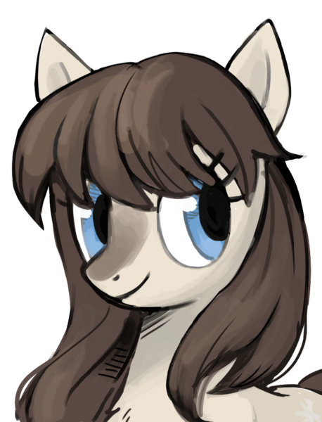 Size: 850x1113 | Tagged: safe, derpibooru import, oc, oc:frosty flakes, pony, taiga pony, blue eyes, bust, female, image, mare, png, portrait, simple background, smiling, solo, tan coat, transparent background