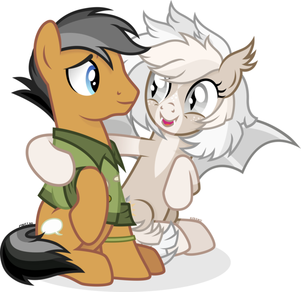 Size: 3467x3360 | Tagged: safe, artist:cirillaq, derpibooru import, quibble pants, oc, oc:cuddy, bat pony, pony, image, png, simple background, transparent background, vector