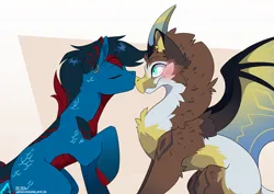 Size: 1100x778 | Tagged: safe, artist:arctic-fox, derpibooru import, oc, unofficial characters only, pony, boop, image, jpeg, kissing, nose kiss, noseboop