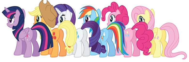 Size: 780x256 | Tagged: safe, artist:dreamingartisty2k, derpibooru import, applejack, fluttershy, pinkie pie, rainbow dash, rarity, twilight sparkle, twilight sparkle (alicorn), alicorn, earth pony, pegasus, pony, unicorn, g4, applebutt, balloonbutt, butt, flutterbutt, horn, image, jpeg, mane six, mane six plots, plot, rainbutt dash, rearity, simple background, twibutt, white background