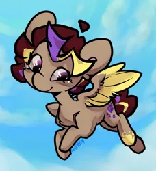 Size: 854x936 | Tagged: safe, artist:midnightpremiere, derpibooru import, oc, oc:hors, unofficial characters only, pegasus, commission, curly hair, flying, image, jpeg, looking down, october, solo, your character here