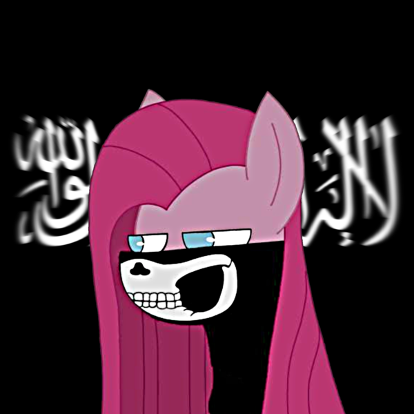 Size: 2048x2048 | Tagged: safe, editor:dpr, pinkie pie, image, islam, jihad, pinkamena diane pie, png, shahada, skull mask