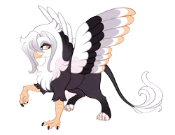 Size: 3500x2700 | Tagged: safe, artist:gigason, derpibooru import, oc, oc:salem, unofficial characters only, gryphon, colored wings, image, multicolored wings, png, simple background, solo, transparent background, wings