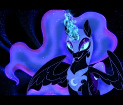 Size: 2048x1755 | Tagged: safe, artist:pestiforousalt, derpibooru import, nightmare moon, alicorn, pony, cutie mark, fangs, female, horn, image, jpeg, looking at you, magic, mare, movie accurate, peytral, solo