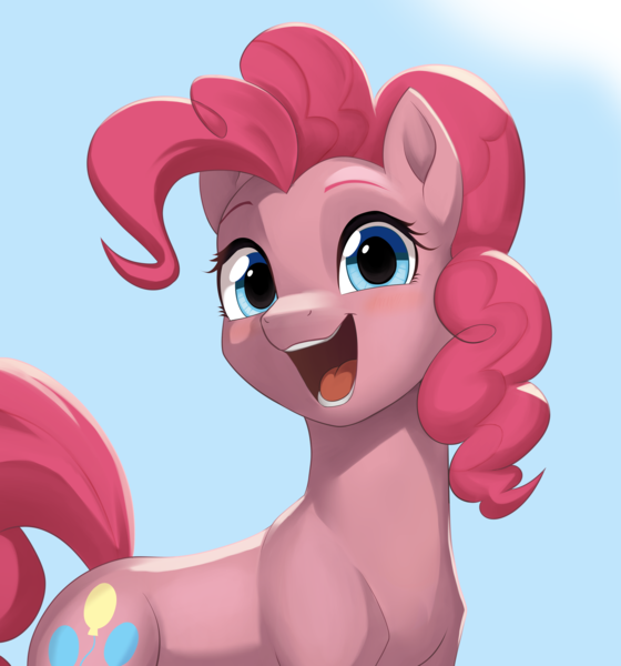 Size: 2555x2736 | Tagged: safe, artist:siereaex2, derpibooru import, pinkie pie, earth pony, pony, g4, female, happy, image, looking at you, open mouth, open smile, png, smiling, solo