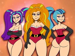 Size: 3000x2250 | Tagged: suggestive, artist:scobionicle99, color edit, derpibooru import, edit, adagio dazzle, aria blaze, sonata dusk, human, equestria girls, g4, ass, bootylicious, breasts, busty adagio dazzle, busty aria blaze, busty sonata dusk, butt, christmas, cleavage, clothes, colored, costume, curvy, dummy thicc, evening gloves, female, females only, gloves, high res, holiday, huge butt, human coloration, image, large butt, leotard, long gloves, png, santa costume, sexy, sexy santa costume, sonata donk, stupid sexy adagio dazzle, stupid sexy aria blaze, stupid sexy dazzlings, stupid sexy sonata dusk, the dazzlings, thighs, thunder thighs, trio, trio female, trio focus, wide hips
