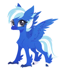 Size: 2420x2835 | Tagged: safe, artist:belka-sempai, derpibooru import, part of a set, oc, oc:exobass, unofficial characters only, classical hippogriff, hippogriff, g4, classical hippogriffied, commission, female, hippogriffied, image, png, simple background, smiling, solo, species swap, spread wings, transparent background, wings, ych result