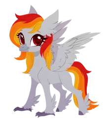 Size: 2420x2835 | Tagged: safe, artist:belka-sempai, derpibooru import, part of a set, oc, oc:tridashie, unofficial characters only, classical hippogriff, hippogriff, g4, classical hippogriffied, commission, female, hippogriffied, image, png, simple background, smiling, solo, species swap, spread wings, transparent background, wings, ych result