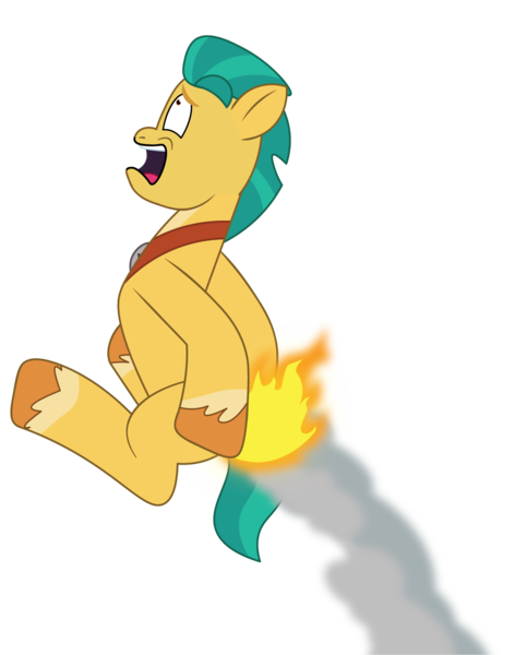 Size: 1186x1472 | Tagged: safe, artist:prixy05, derpibooru import, hitch trailblazer, earth pony, pony, g5, my little pony: tell your tale, butt fire, fire, image, male, png, simple background, smoke, solo, stallion, transparent background, vector