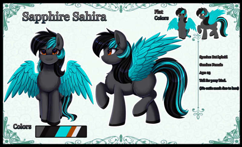 Size: 4152x2529 | Tagged: safe, artist:pridark, derpibooru import, oc, oc:sapphire sahira, unofficial characters only, hybrid, pony, image, pegabat, png, solo