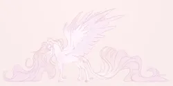 Size: 2048x1024 | Tagged: safe, artist:dementra369, derpibooru import, princess celestia, alicorn, pony, hoers, image, impossibly long mane, impossibly long tail, jpeg, long mane, redesign, solo, spread wings, tail, wings