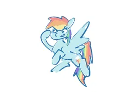 Size: 2160x1620 | Tagged: safe, artist:lendftcn, derpibooru import, rainbow dash, pegasus, pony, g4, image, png, simple background, sketch, solo, white background