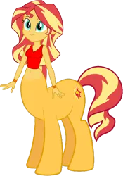 Size: 988x1415 | Tagged: safe, artist:invisibleink, artist:tylerajohnson352, derpibooru import, sunset shimmer, centaur, taur, equestria girls, g4, beautiful, centaur shimmer, centaurified, cute, cutie mark, hooves, image, png, ponytaur, simple background, species swap, tail, transparent background