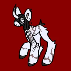 Size: 600x600 | Tagged: safe, artist:uufojj, derpibooru import, oc, oc:badger, unofficial characters only, earth pony, pony, earth pony oc, image, mask, png, red background, simple background, solo, white coat