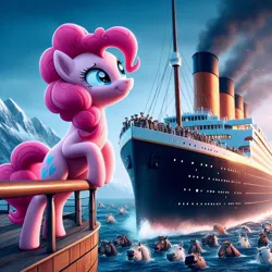 Size: 1024x1024 | Tagged: safe, ai content, derpibooru import, machine learning generated, pinkie pie, g4, female, image, jpeg, prompter:pinkiepiepics, ship, titanic