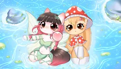 Size: 1537x878 | Tagged: safe, artist:arwencuack, derpibooru import, oc, oc:arwencuack, oc:peanut butter, anthro, fairy, arm hooves, fairy wings, furry, furry oc, image, png, wings