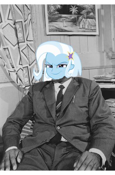 Size: 1838x2805 | Tagged: safe, derpibooru import, trixie, human, equestria girls, g4, dictator, equatorial guinea, evil trixie, francisco macias nguema, image, jpeg, solo, tyrant