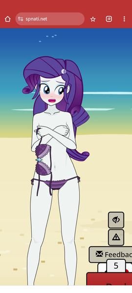 Size: 720x1600 | Tagged: questionable, derpibooru import, rarity, human, cameltoe, clothes, female, image, partial nudity, png, solo, spnati, stripping, topless