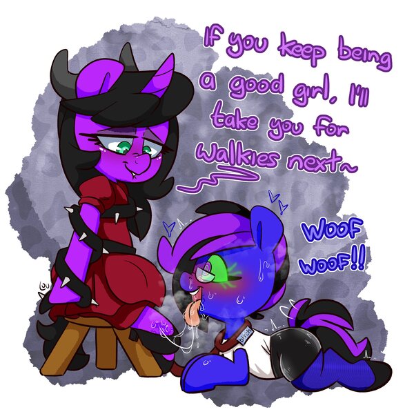 Size: 2200x2200 | Tagged: suggestive, artist:lou, ponerpics import, oc, unofficial characters only, pony, clothes, dialogue, female, fetish, hoof fetish, hoof licking, hoof worship, image, jpeg, licking, mare, pants, skirt, sweatpants, tongue out