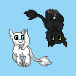 Size: 348x348 | Tagged: safe, derpibooru import, dragon, light fury, pony town, dreamworks, duo, how to train your dragon, image, png, toothless the dragon, yin-yang