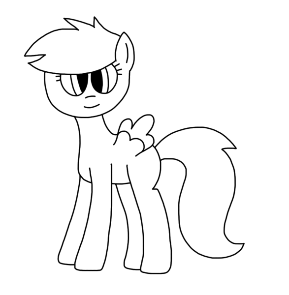 Size: 918x939 | Tagged: safe, artist:luisegirls23, derpibooru import, first base, pegasus, pony, g4, adorabase, background pony, black and white, blank flank, closed mouth, cute, female, filly, foal, grayscale, image, lineart, monochrome, png, simple background, smiling, white background