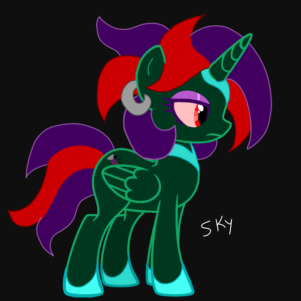 Size: 1700x1700 | Tagged: safe, artist:skycandy, derpibooru import, oc, oc:skycandy, alicorn, pony, hoof shoes, image, jewelry, nightmarified, png, solo