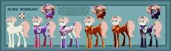 Size: 13230x3980 | Tagged: safe, artist:parrpitched, derpibooru import, oc, oc:redheart(prisoners of the moon), unofficial characters only, bat pony, earth pony, alternate universe, clothes, fireheart76's latex suit design, gloves, hybrid oc, image, jpeg, latex, latex boots, latex gloves, latex suit, prisoners of the moon, reference sheet, rubber, rubber gloves, rubber suit, species swap