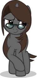 Size: 3083x6537 | Tagged: safe, artist:duskyzombie, derpibooru import, oc, oc:sonata, unofficial characters only, pony, unicorn, blushing, cute, elements of justice, female, glasses, high res, horn, image, mare, png, simple background, smiling, solo, transparent background, turnabout storm, unicorn oc, vector