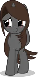 Size: 2981x5946 | Tagged: safe, artist:duskyzombie, derpibooru import, oc, oc:sonata, unofficial characters only, pony, unicorn, blushing, cute, elements of justice, female, high res, horn, image, mare, png, simple background, smiling, solo, transparent background, turnabout storm, unicorn oc, vector