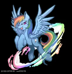 Size: 1858x1888 | Tagged: safe, artist:叶荫, derpibooru import, rainbow dash, pegasus, pony, g4, flying, image, jpeg, smiling, sonic rainboom