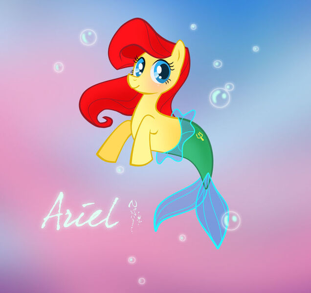 Size: 800x755 | Tagged: safe, artist:nippy13, derpibooru import, ponified, merpony, pony, 2011, ariel, bubble, disney, disney princess, dorsal fin, fin, fish tail, flowing mane, flowing tail, image, jpeg, looking at you, ocean, scales, smiling, smiling at you, solo, swimming, tail, the little mermaid, underwater, water