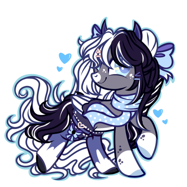 Size: 2048x2048 | Tagged: safe, artist:poll-stersky-mlp, derpibooru import, oc, oc:oreo cream, pegasus, pony, clothes, colored wings, female, image, mare, png, scarf, socks, solo, two toned wings, wings