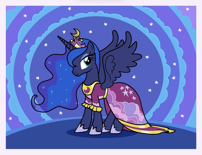 Size: 1799x1376 | Tagged: safe, artist:mariana10990, derpibooru import, princess luna, g4, budge studios, image, jpeg, my little pony color by magic