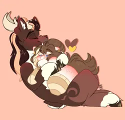 Size: 2600x2500 | Tagged: safe, alternate version, artist:bananasplitedy, derpibooru import, oc, oc:bananasplit, unofficial characters only, deer, pony, unicorn, alternate character, blushing, butt blush, butt freckles, clothes, commission, cuddling, duo, ear blush, ear fluff, freckles, glasses, heart, horn, horns, hug, image, png, scarf, sitting on lap, sketch, sleeping, smiling, socks, striped scarf, striped socks, unicorn oc, ych result