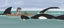 Size: 2900x1300 | Tagged: safe, artist:a0iisa, derpibooru import, oc, unofficial characters only, orca, pony, taiga pony, boat, image, ocean, png, water