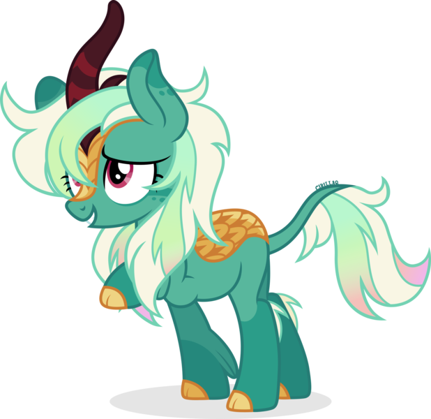 Size: 1966x1909 | Tagged: safe, artist:cirillaq, derpibooru import, oc, oc:iridescence, unofficial characters only, kirin, female, image, kirin oc, png, simple background, solo, transparent background