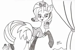 Size: 828x549 | Tagged: safe, artist:lomewa, derpibooru import, rarity, pony, unicorn, g4, 2020, disney, female, horn, image, jpeg, mare, monochrome, ms. kitty mouse, solo, the great mouse detective