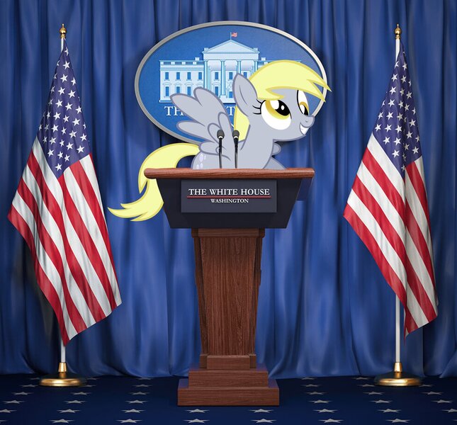 Size: 2048x1905 | Tagged: safe, artist:crookedbeetles, derpibooru import, edit, derpy hooves, pegasus, pony, g4, american flag, current events, election, female, flag, grin, image, jpeg, mare, meme, smiling, solo, united states, white house