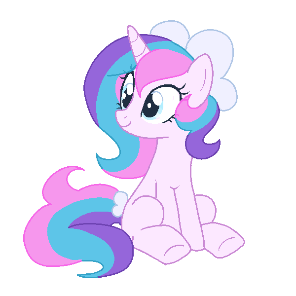 Size: 600x600 | Tagged: safe, anonymous editor, derpibooru import, edit, star dreams, pony, unicorn, g4, bow, colored lineart, female, hair bow, horn, image, looking offscreen, mare, png, redesign, show accurate, simple background, sitting, smiling, solo, tail, tail bow, transparent background