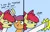 Size: 2048x1301 | Tagged: safe, artist:ewoudcponies, derpibooru import, apple bloom, scootaloo, earth pony, pegasus, pony, g4, 2 panel comic, clothes, comic, duo, duo female, female, filly, foal, gi, hitting, image, light blue background, png, simple background