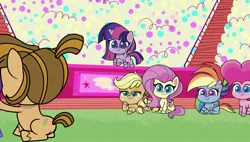 Size: 1920x1088 | Tagged: safe, derpibooru import, applejack, fluttershy, pinkie pie, rainbow dash, twilight sparkle, twilight sparkle (alicorn), alicorn, pony, g4, my little pony: pony life, the rarity report, spoiler:pony life s01e25, desert weave, image, jpeg